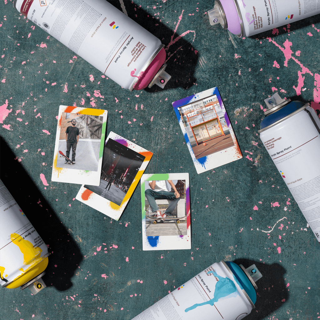 lifestyle image instax mini film spray art 