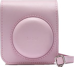 instax mini 12 blossom pink case voorkant met strap