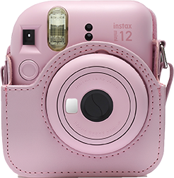 instax mini 12 blossom pink case voorkant met instax mini 12 blossom pink
