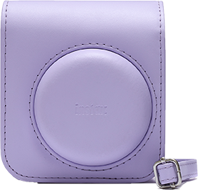 instax mini 12 lilac purple case met strap voorkant