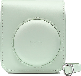 instax mini 12 mint green case met strap voorkant