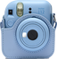 instax mini 12 pastel blue case met instax mini 12 pastel blue voorkant