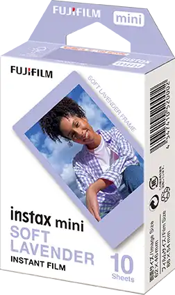 instax mini film soft lavender schuin