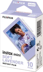 instax mini film soft lavender schuin