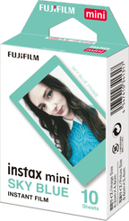 instax mini film sky blue schuin