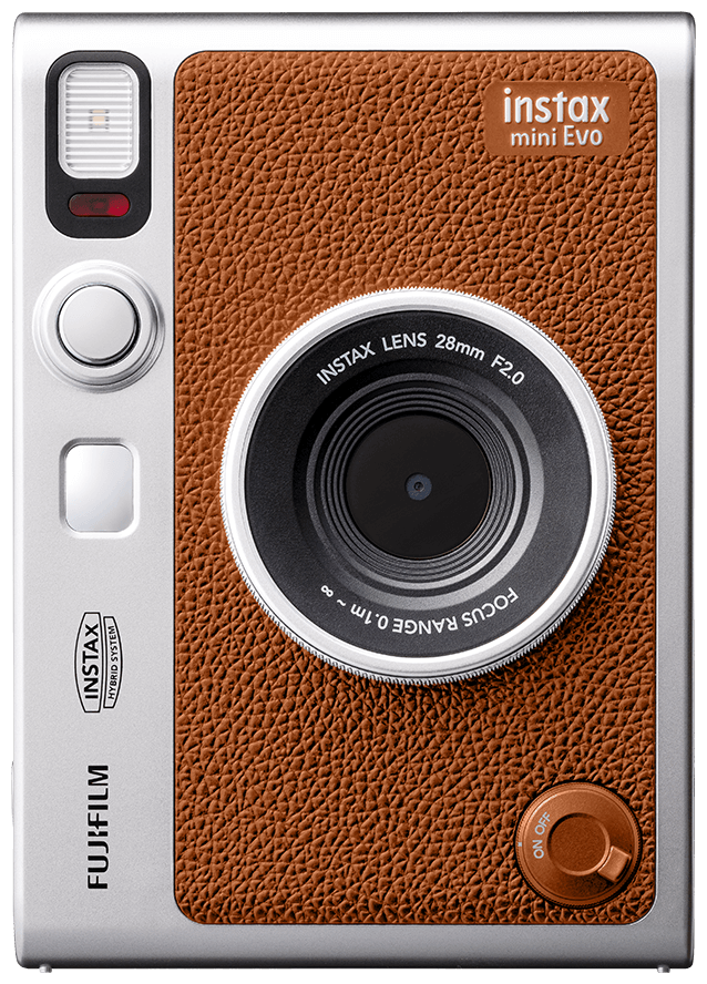 Instax mini EVO bruin vooraanzicht