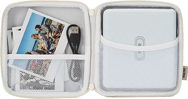 Instax link WIDE case ash white open