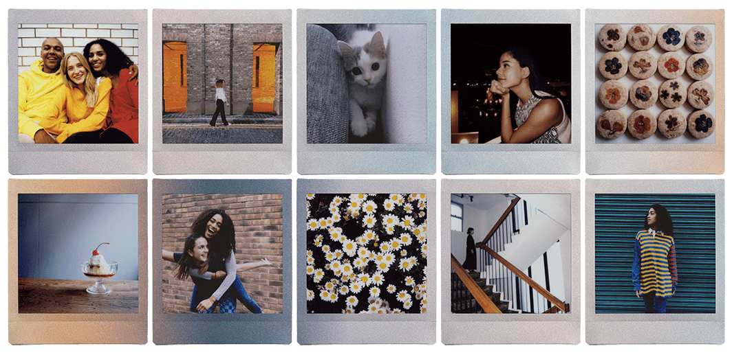 instax square film sunset voorbeeld
