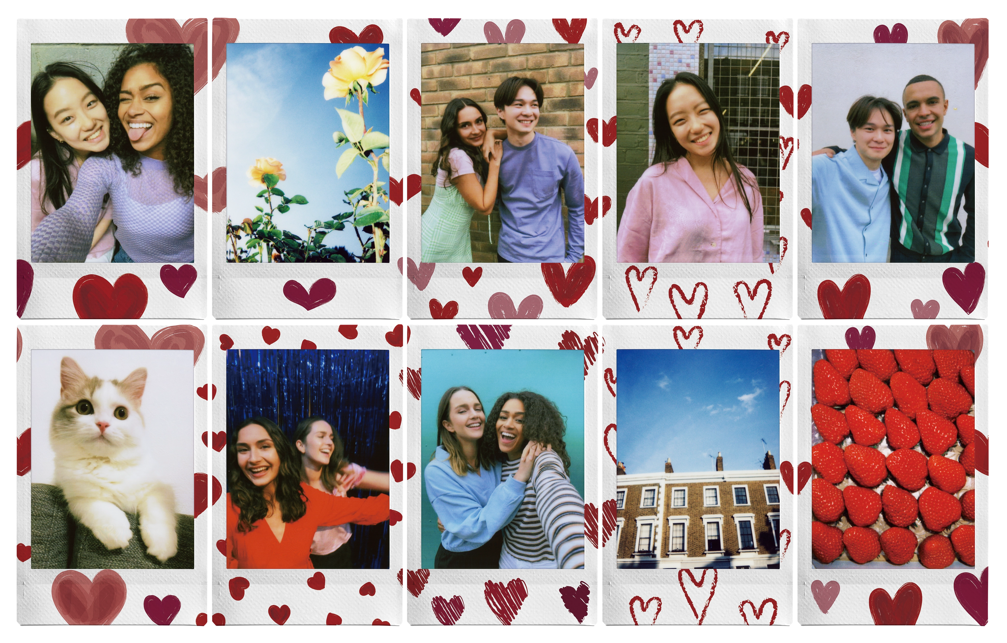 Instax mini film Heart Sketch voorbeelden