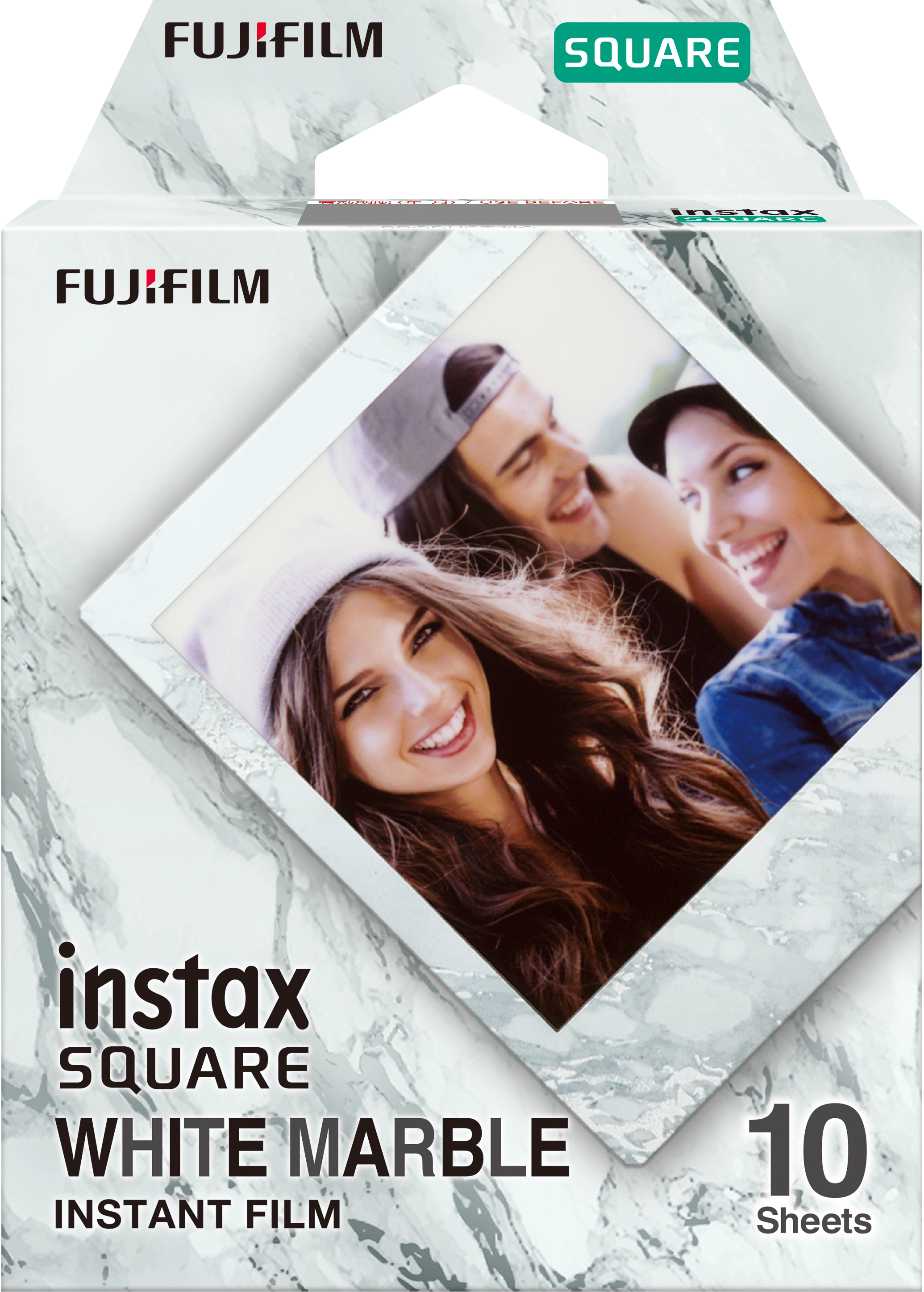 instax square film white marble voorkant