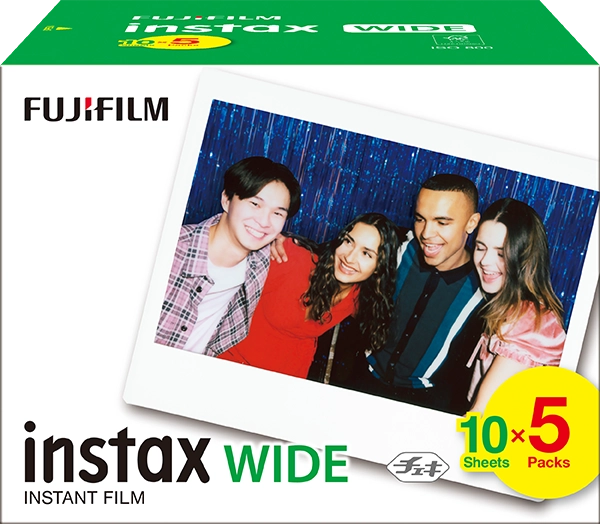 instax™ WIDE film vijftig pak, 5x10 foto's, vooraanzicht verpakking