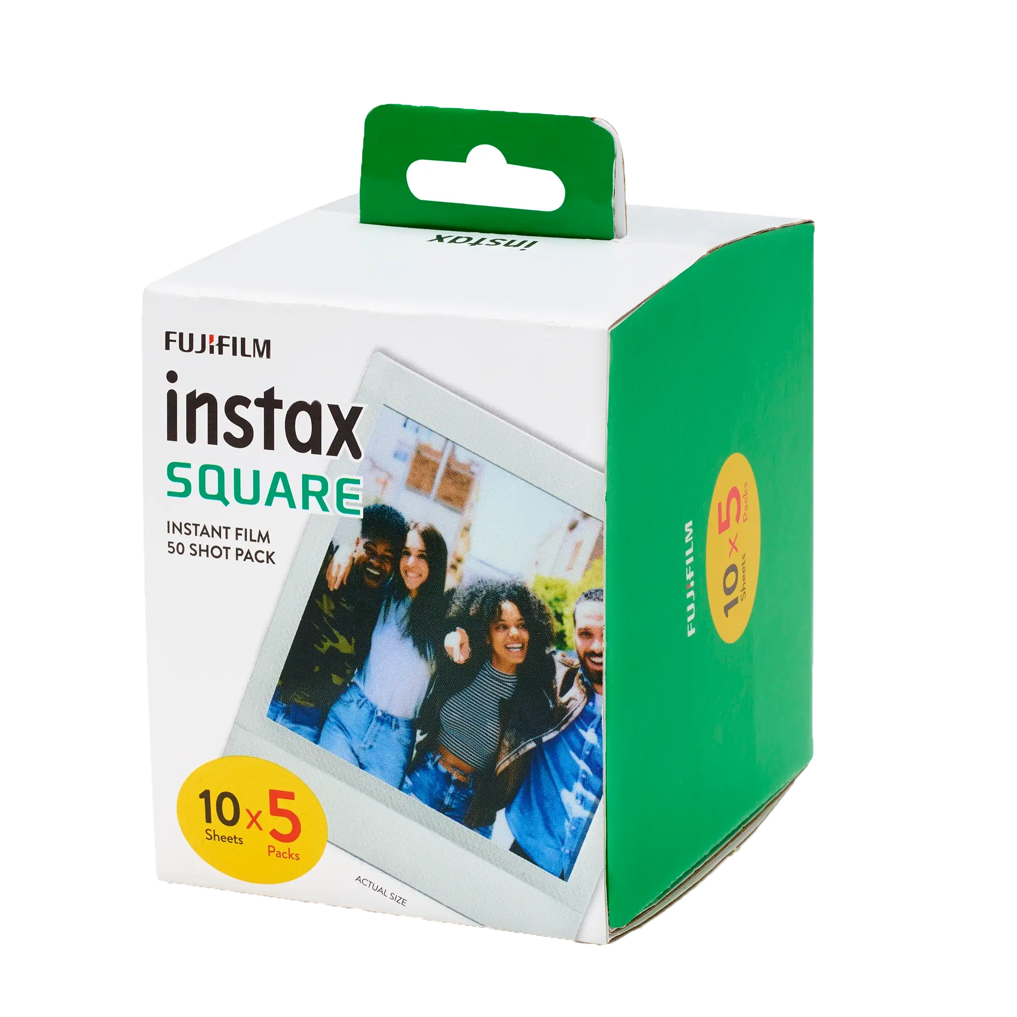 instax™ SQUARE film 5x10 foto's, zijaanzicht verpakking