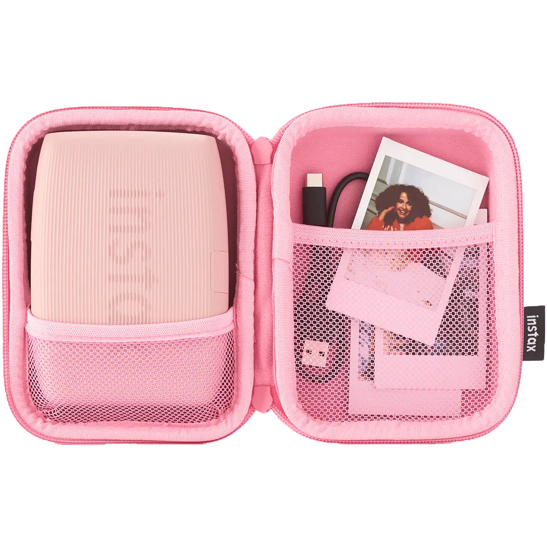instax mini Link 3 case rose pink open voorkant