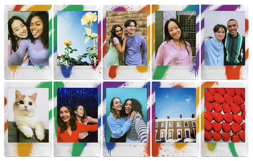 instax mini film spray art - voorbeeld