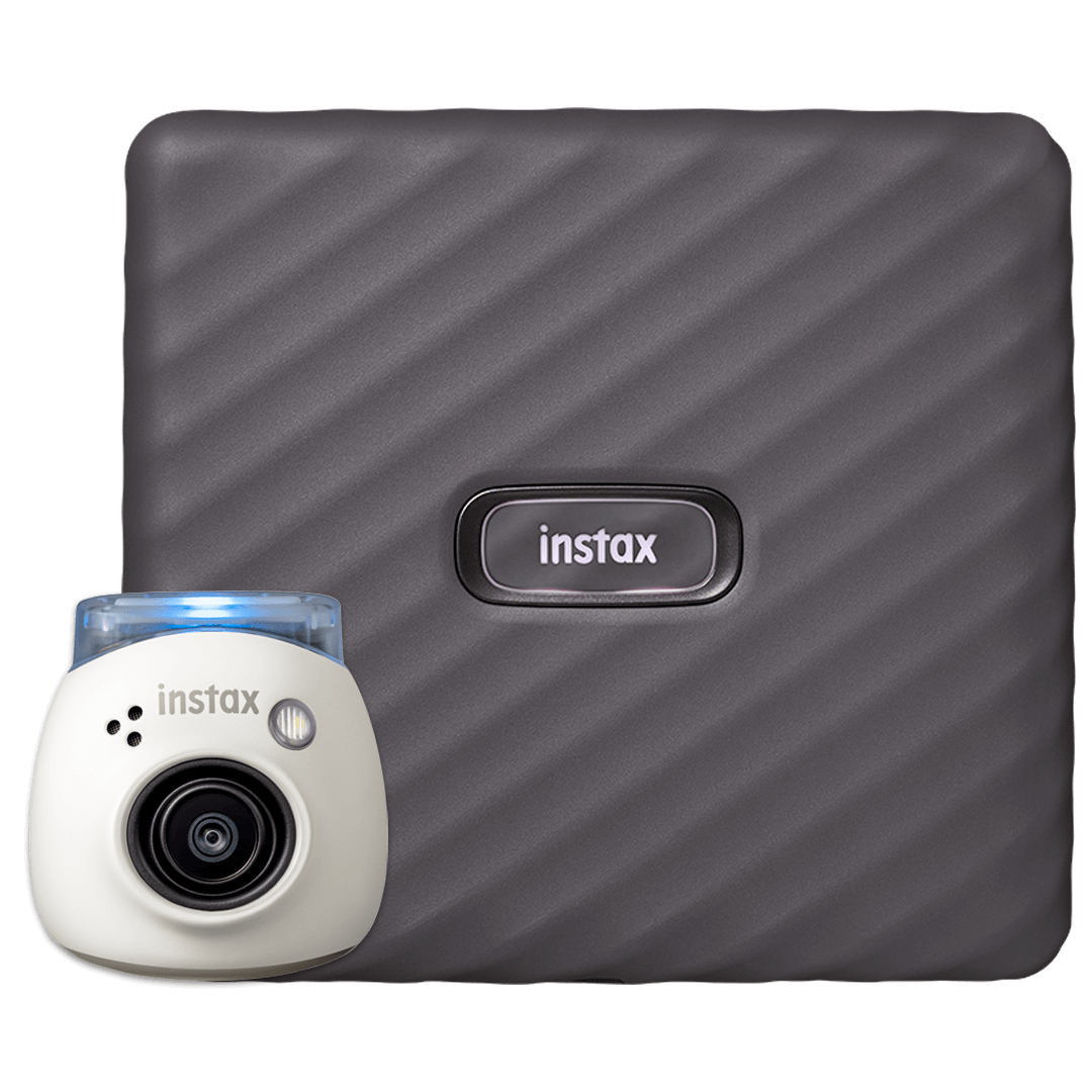 Bundel INSTAX Pal White met INSTAX Link WIDE Gray