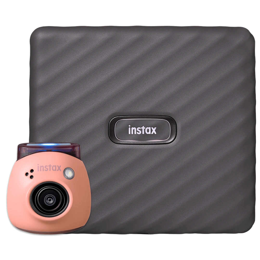 Bundel instax Pal™ Pink met instax Link WIDE™ Mocha Gray