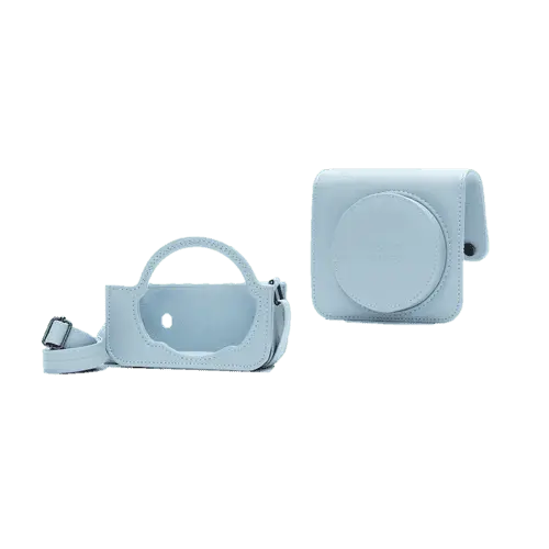 instax SQUARE SQ1 case glacier blue voorkant boven -en onderkant zonder camera