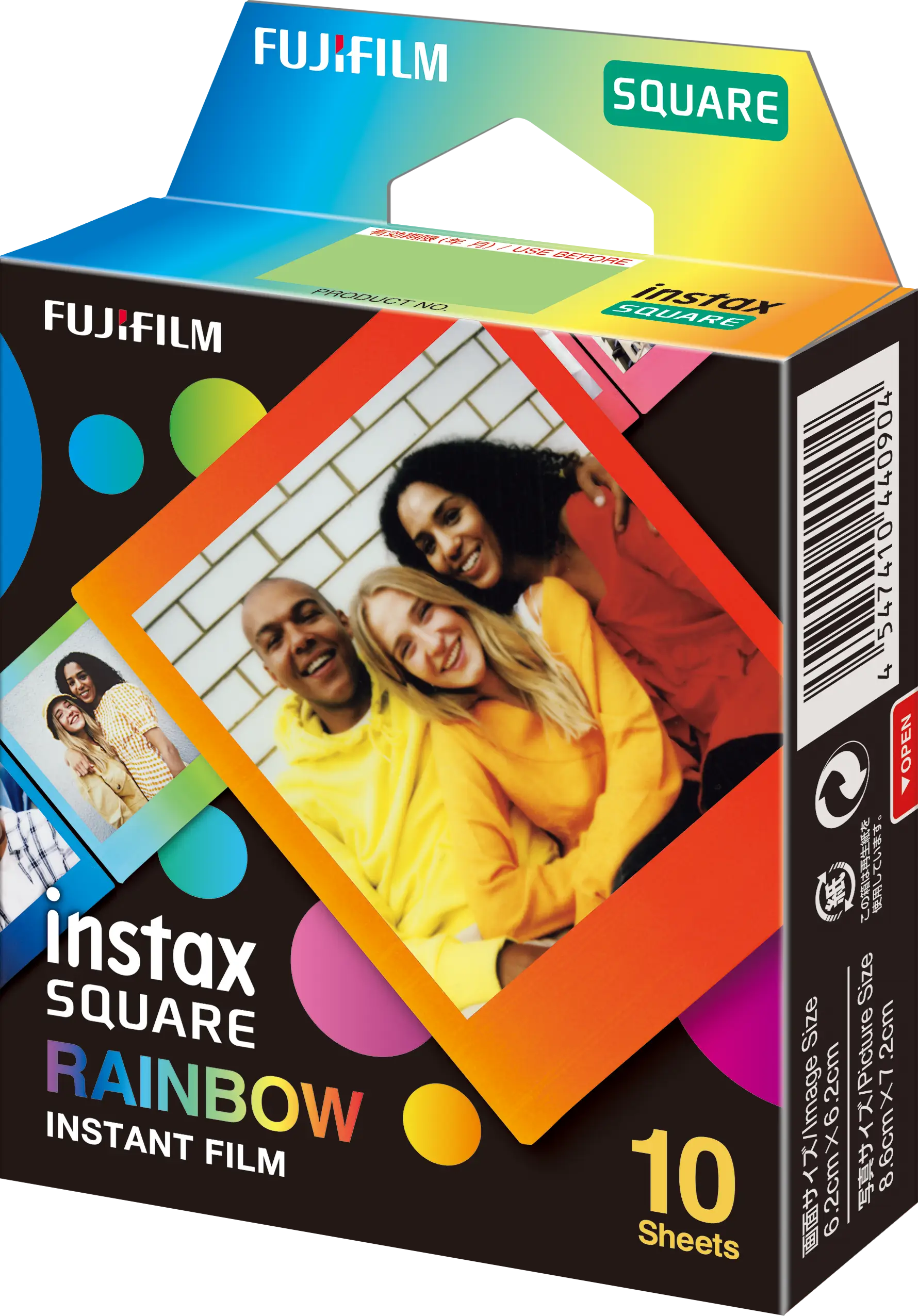 instax SQUARE film rainbow - zijkant