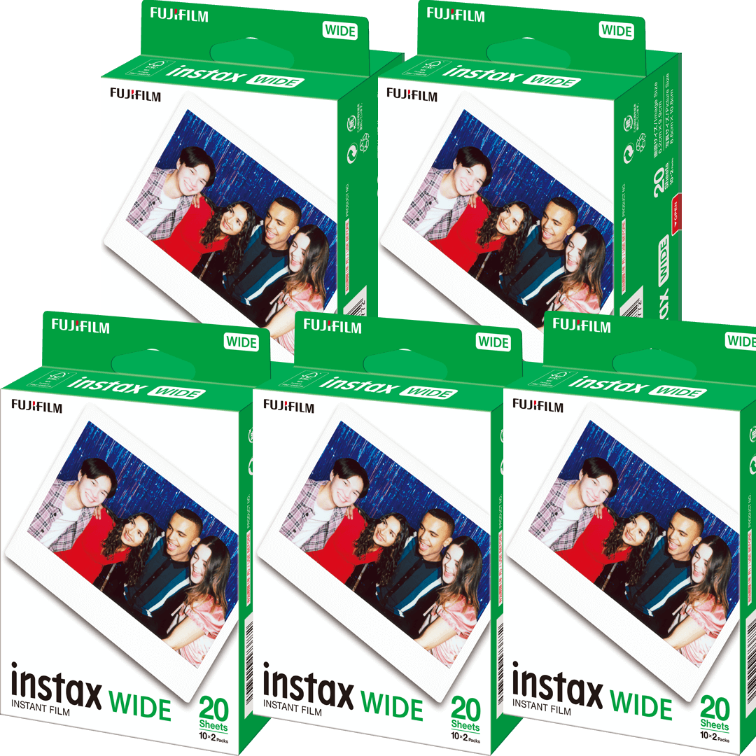 instax wide film honderd pak schuin voorkant