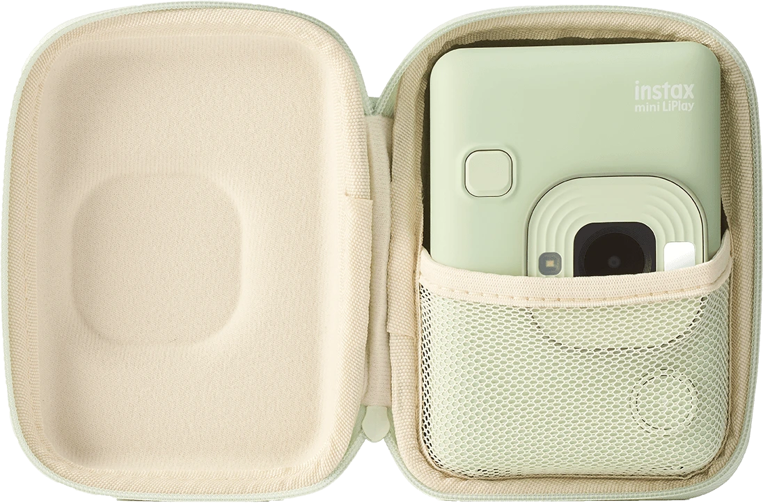 instax mini LiPlay case matcha green voorkant open