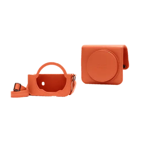 instax SQUARE SQ1 case terracotta orange voorkant boven -en onderkant zonder camera