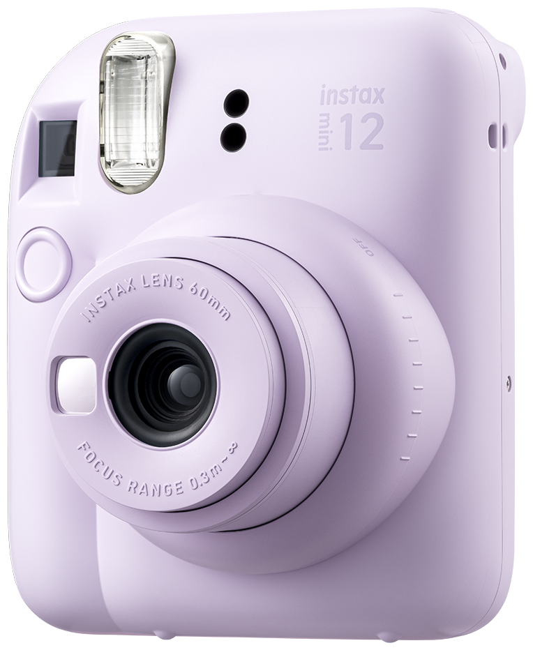 instax mini 12 camera lilac purple schuin voorkant