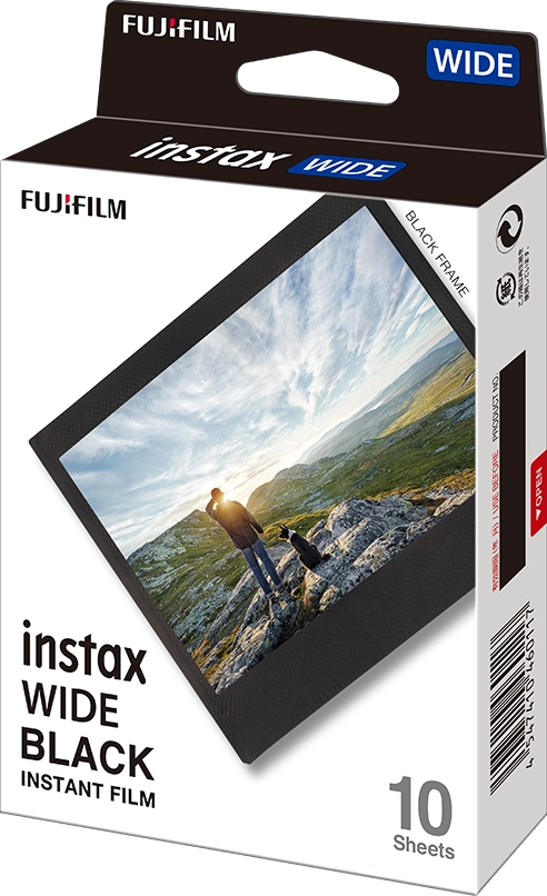 instax WIDE film black frame schuin voorkant