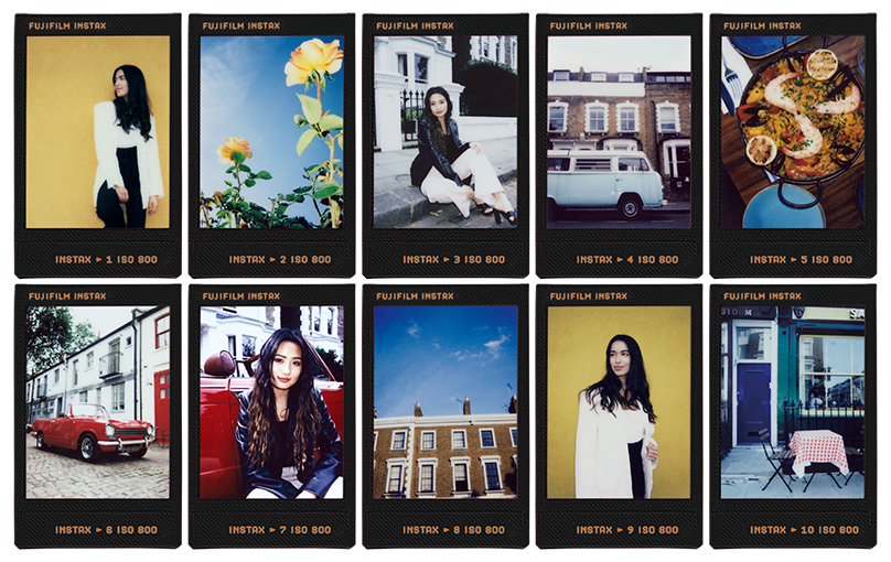 instax mini film contact sheet - voorbeeld