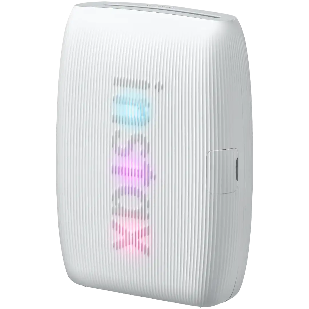 Instax mini link 3™ clay white - voorkant met lampjes aan