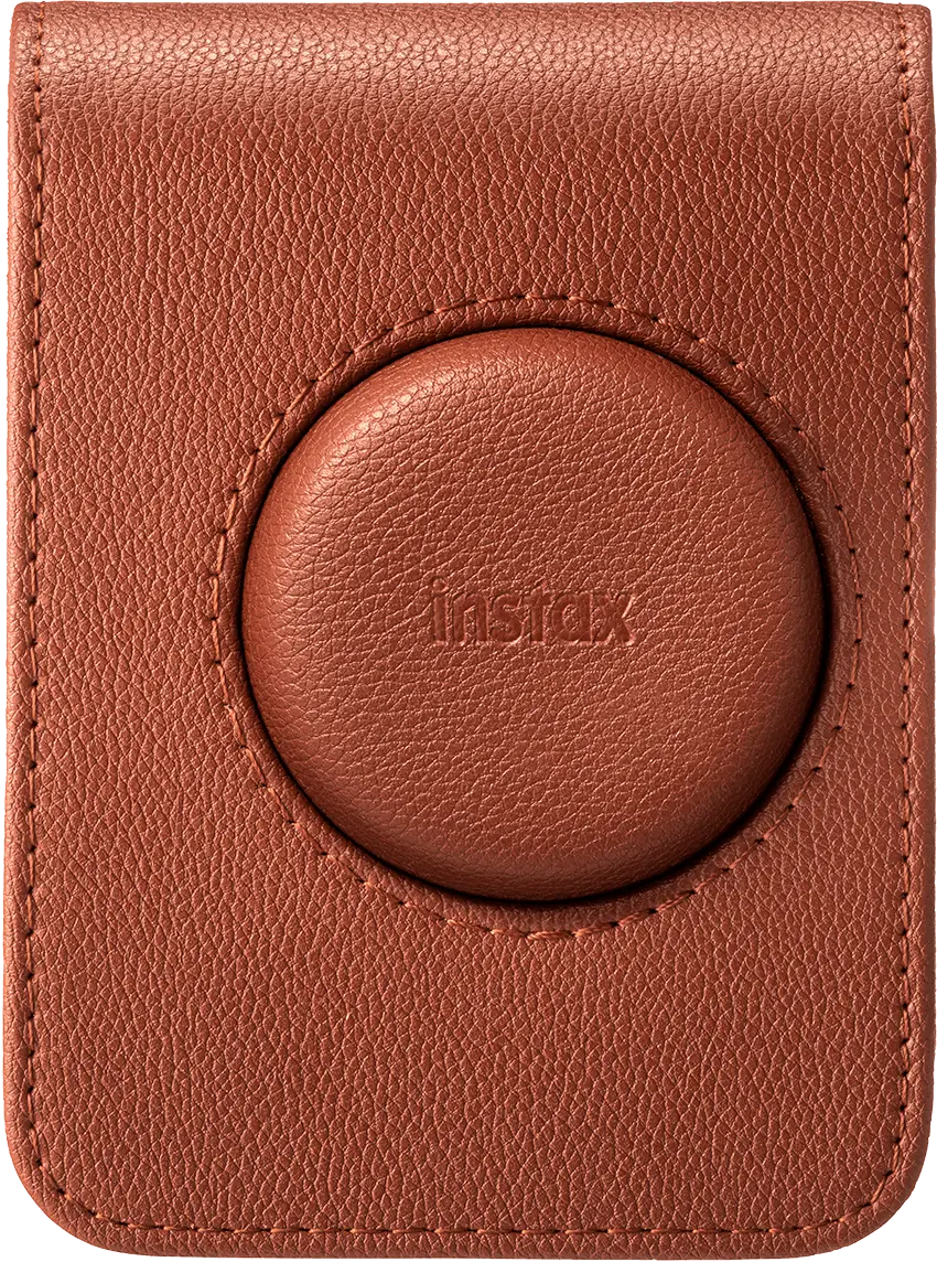 instax mini Evo case bruin voorkant dicht
