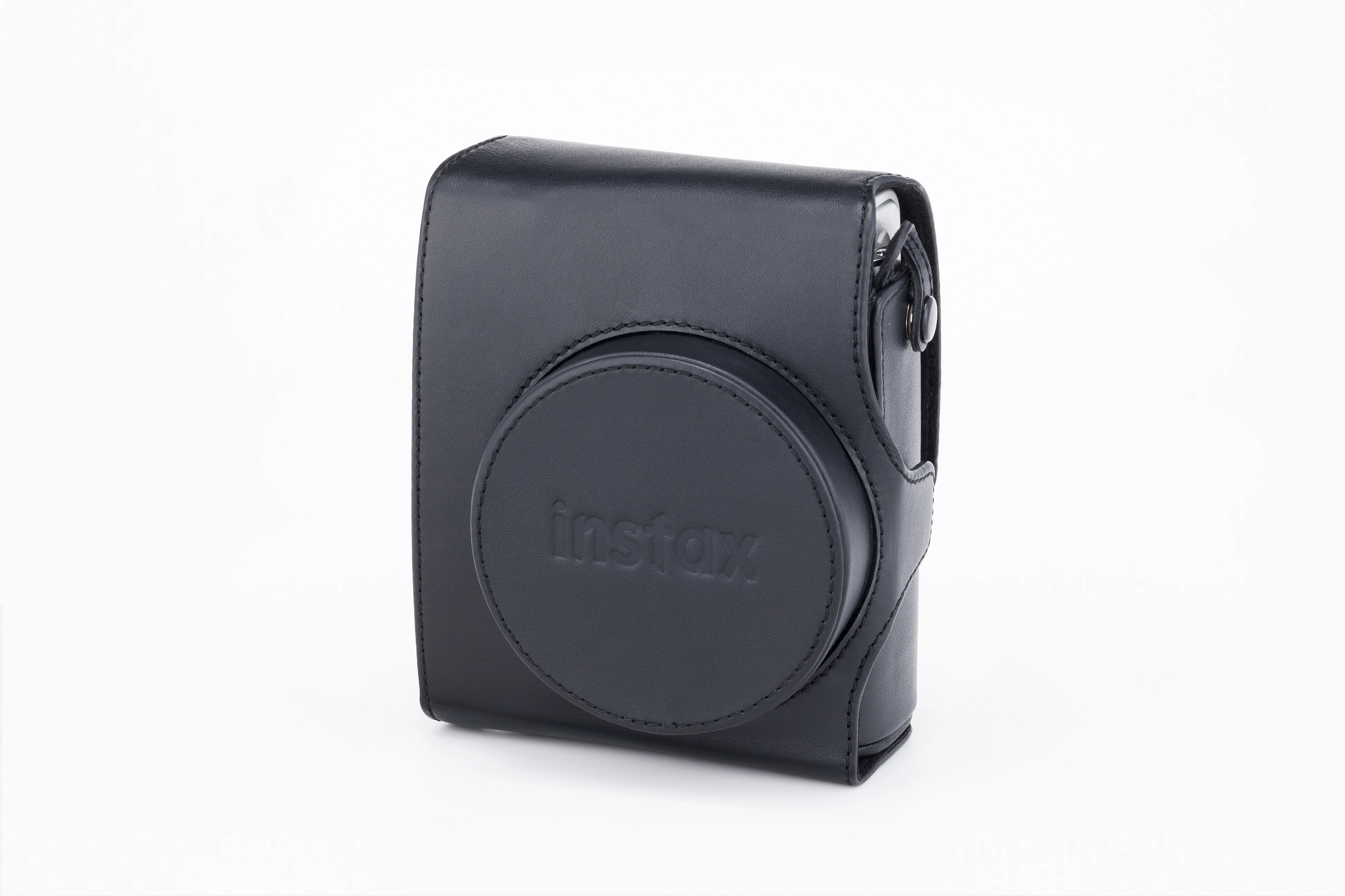 instax mini 90 case zwart dicht voorkant schuin