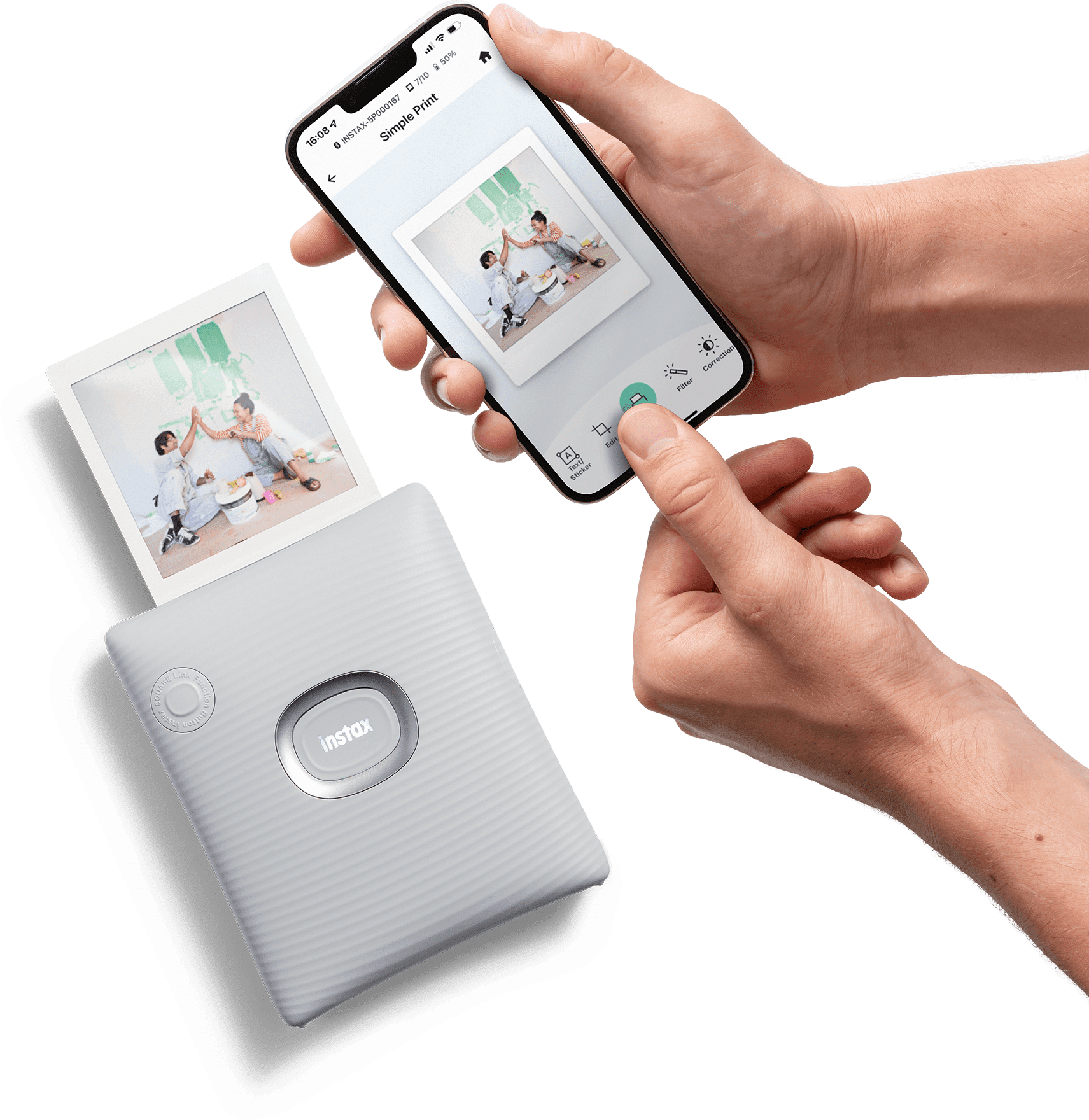instax SQUARE Link Ash White