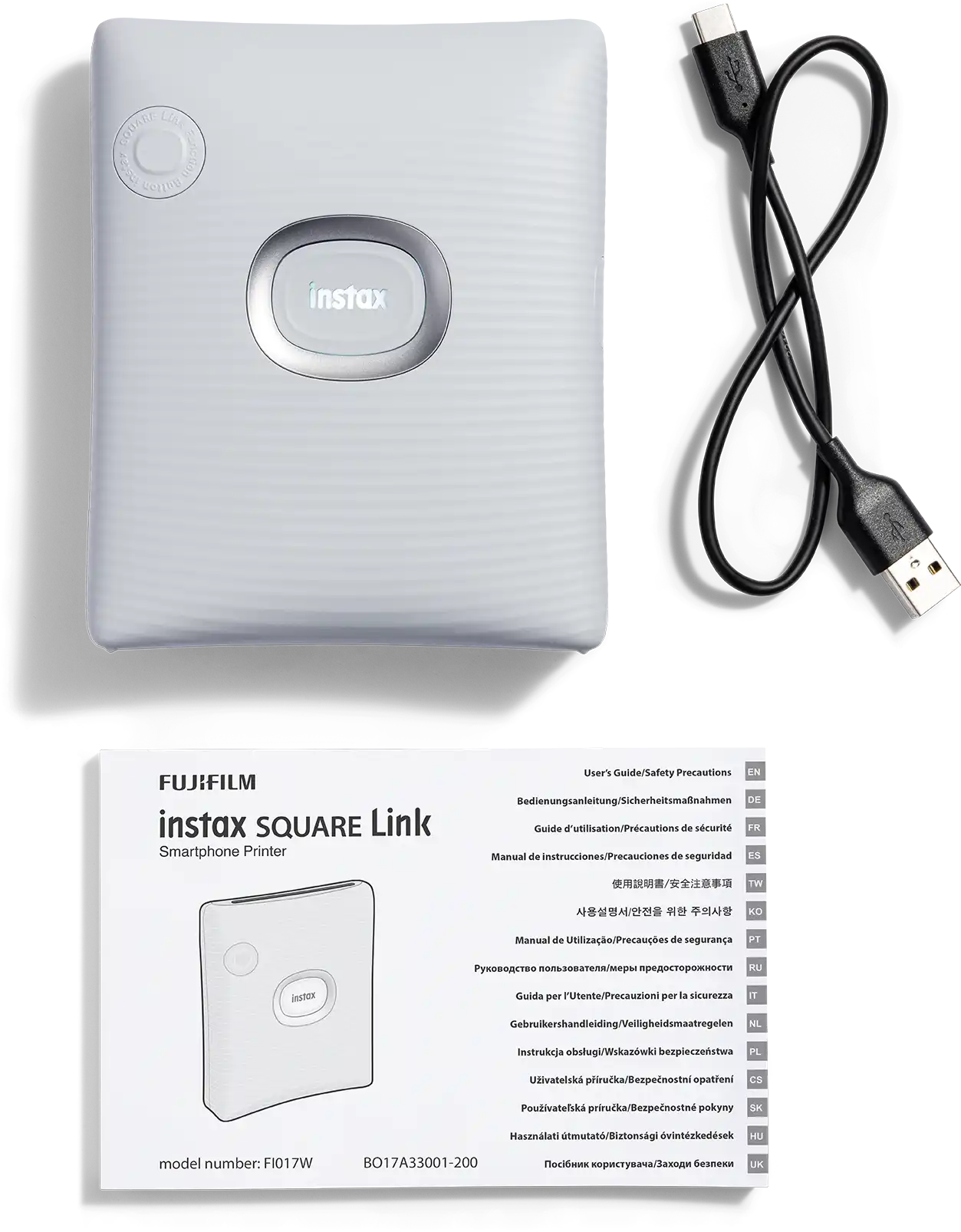 Instax SQUARE Link™ Ash White - inhoud doos